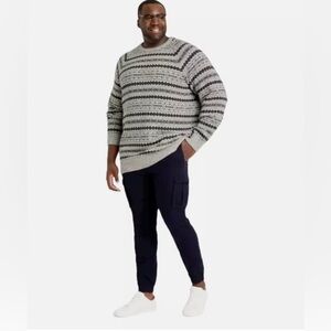 Goodfellow & Co. Men's Standard Fit Jacquard Sweater, Gravel Gray - Size Large